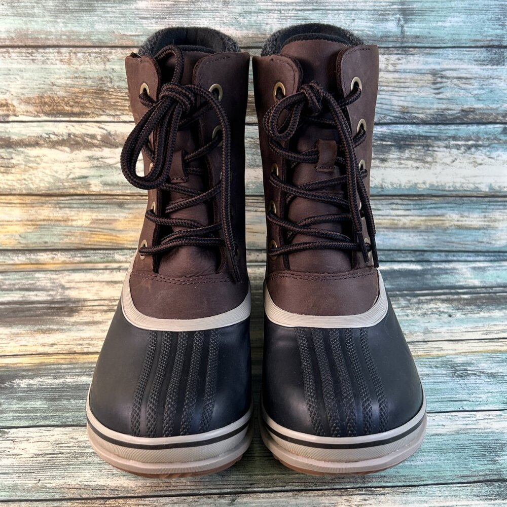 Sorel Slimpack lll Waterproof Winter Boot Womens 8.5 Brown Leather Ankle Lace Up